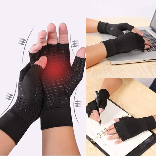 Compression Arthritis Glove Unisex Joint Pain Relief Half Finger Brace