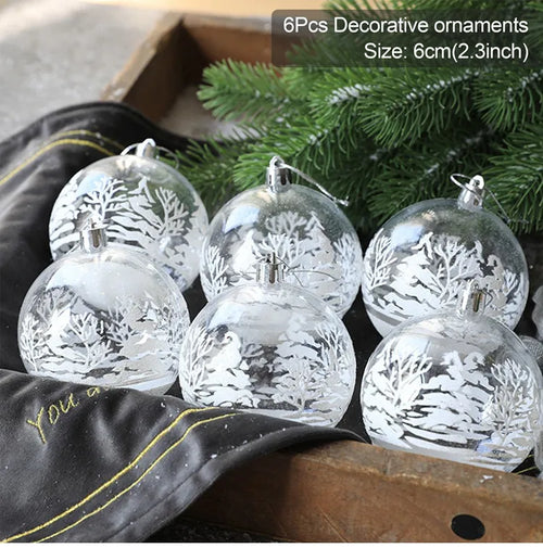 Christmas Transparent Ball Pendant 2024 Xmas Tree Ornaments Merry