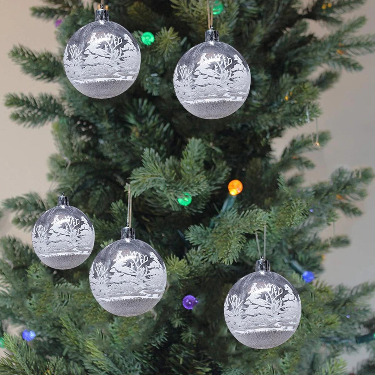 Christmas Transparent Ball Pendant 2024 Xmas Tree Ornaments Merry