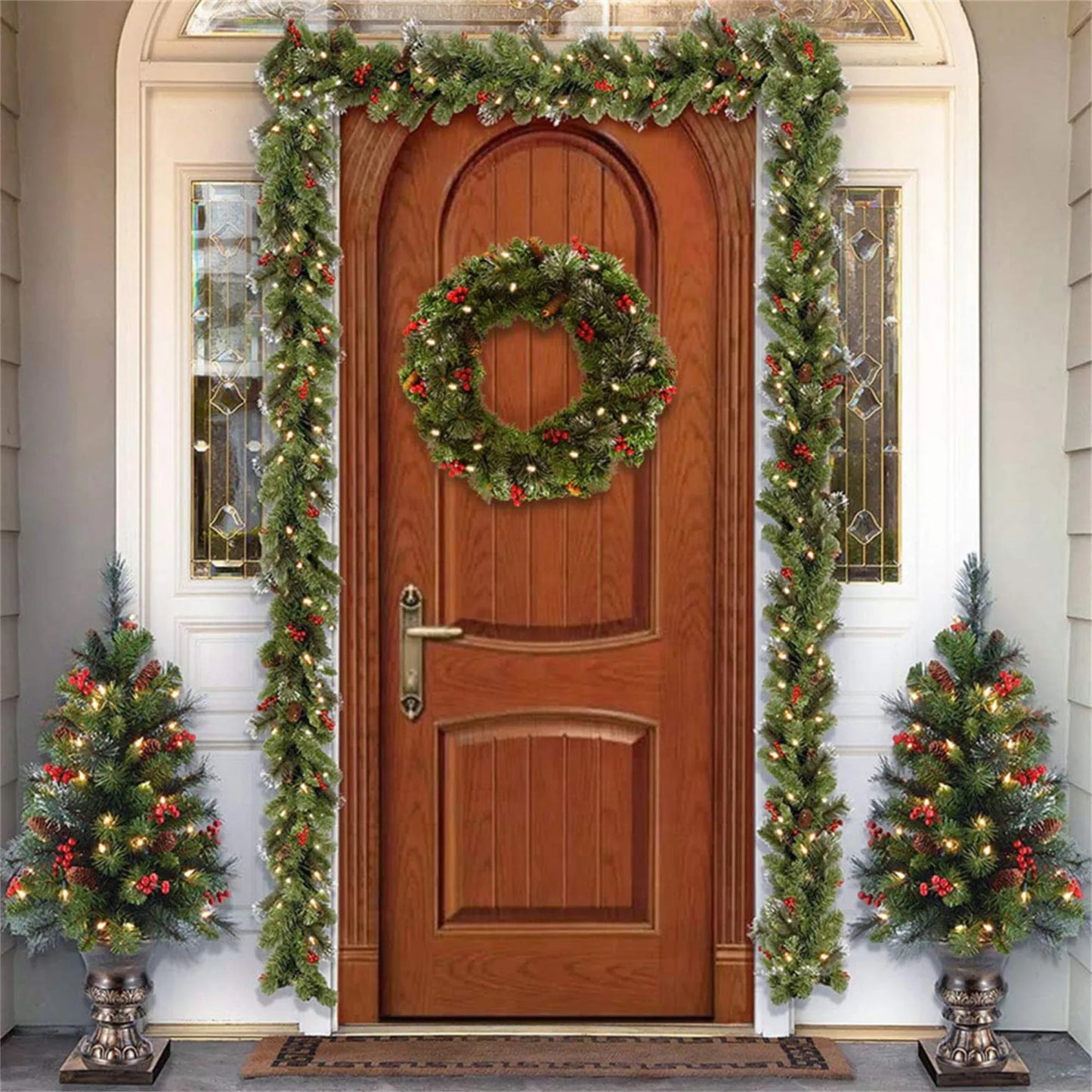 2.7M Christmas Artificial Green Garland Wreath Xmas Home Party DIY