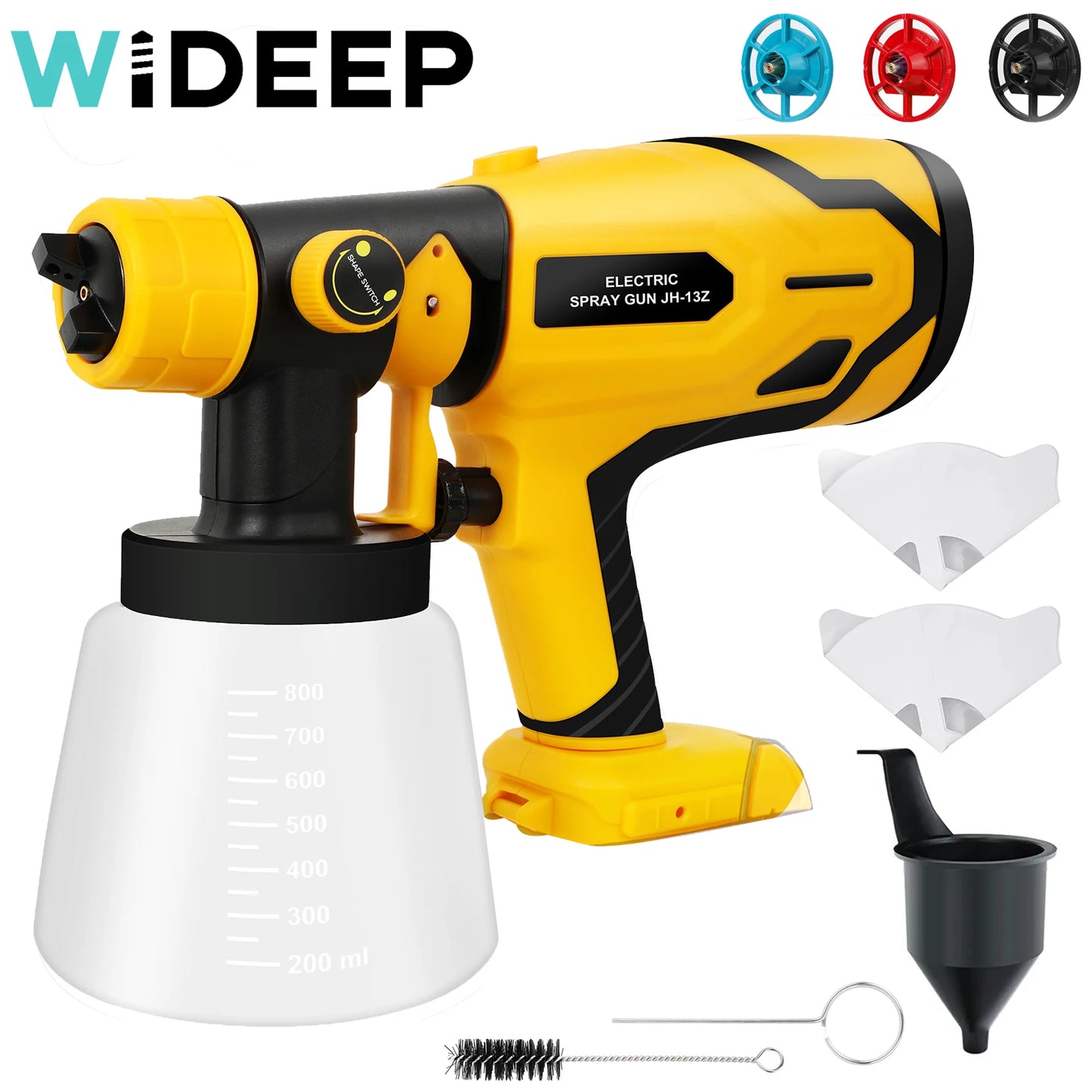 1500W Electric Cordless Spray Gun HVLP Paint Sprayer For Dewalt 20V