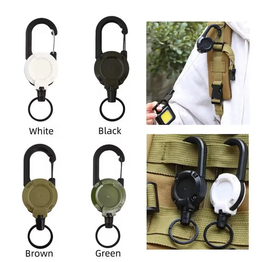 Retractable Keychain Wire Rope Elastic Pull Rope Easy Pull Buckle