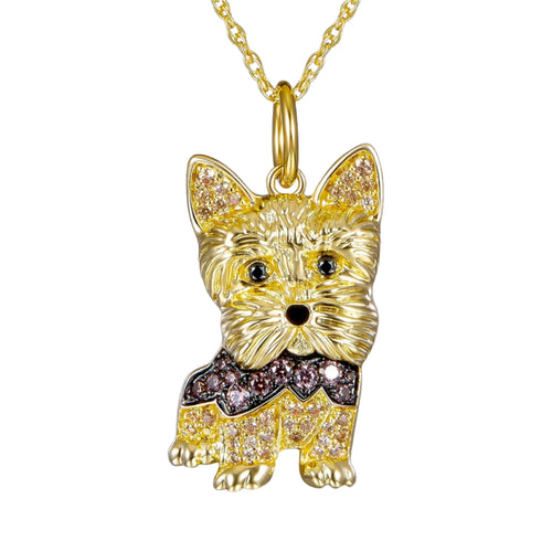 Exquisite and Cute Schnauzer Dog Pendant Necklace for Women Elegant