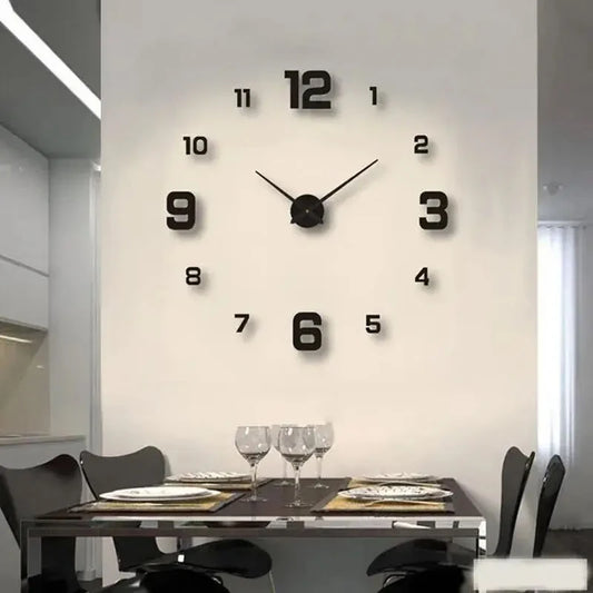 Creative Frameless DIY Wall Clock Wall Decal Home Silent Clock Living