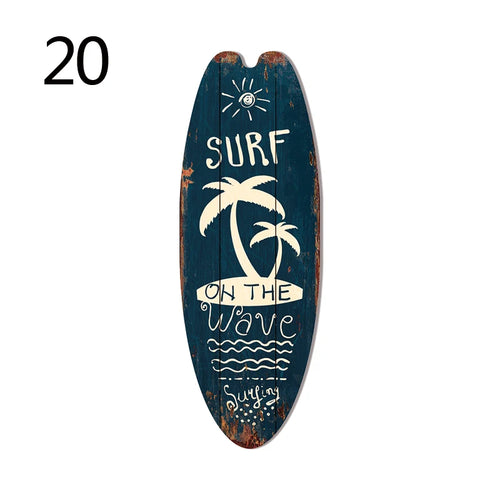 Summer Hawaiian Style Wooden Surfboard Sign Wall Hanging Beach Surfing