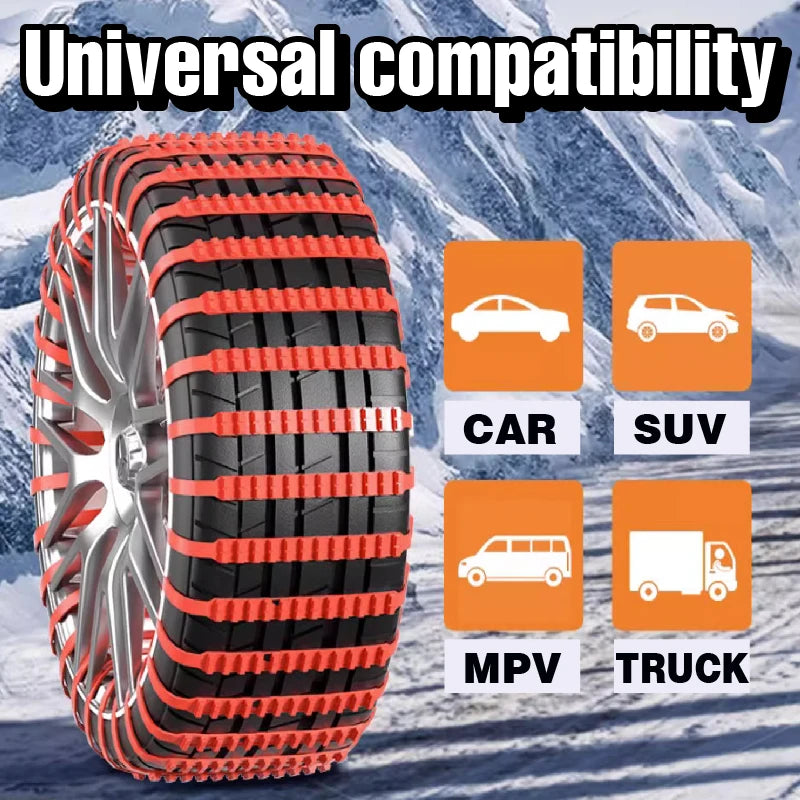 AIVC Anti-Skid Snow Chains for Car Motorcycles Winter and Bad Terrain