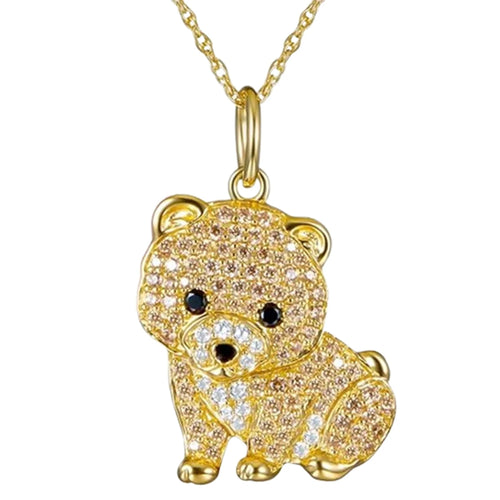 Exquisite and Cute Schnauzer Dog Pendant Necklace for Women Elegant