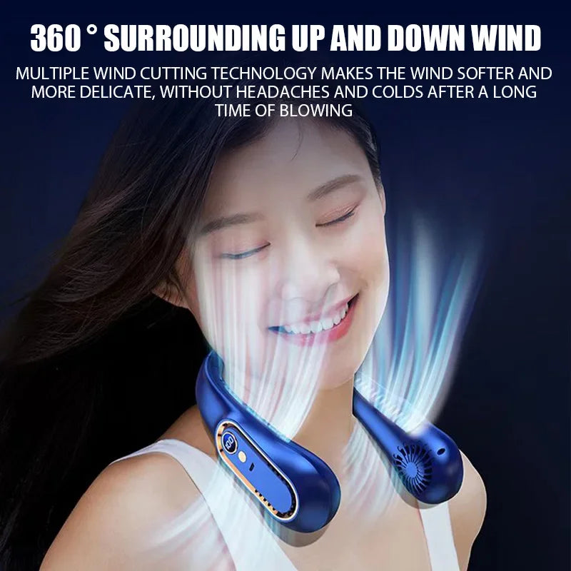 Neck Bladeless Fan Mini Ultra Long Life Portable Lazy Silent Fan Usb