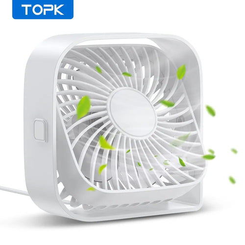 TOPK Mini Portable Fan,USB Desk Fan Table,Quiet 3 Speed Wind Personal