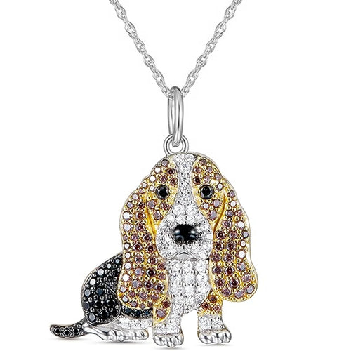 Exquisite and Cute Schnauzer Dog Pendant Necklace for Women Elegant