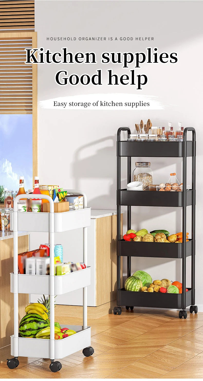 Mobile Storage Rack Trolley Bedroom Multi-Layer Storage Racks