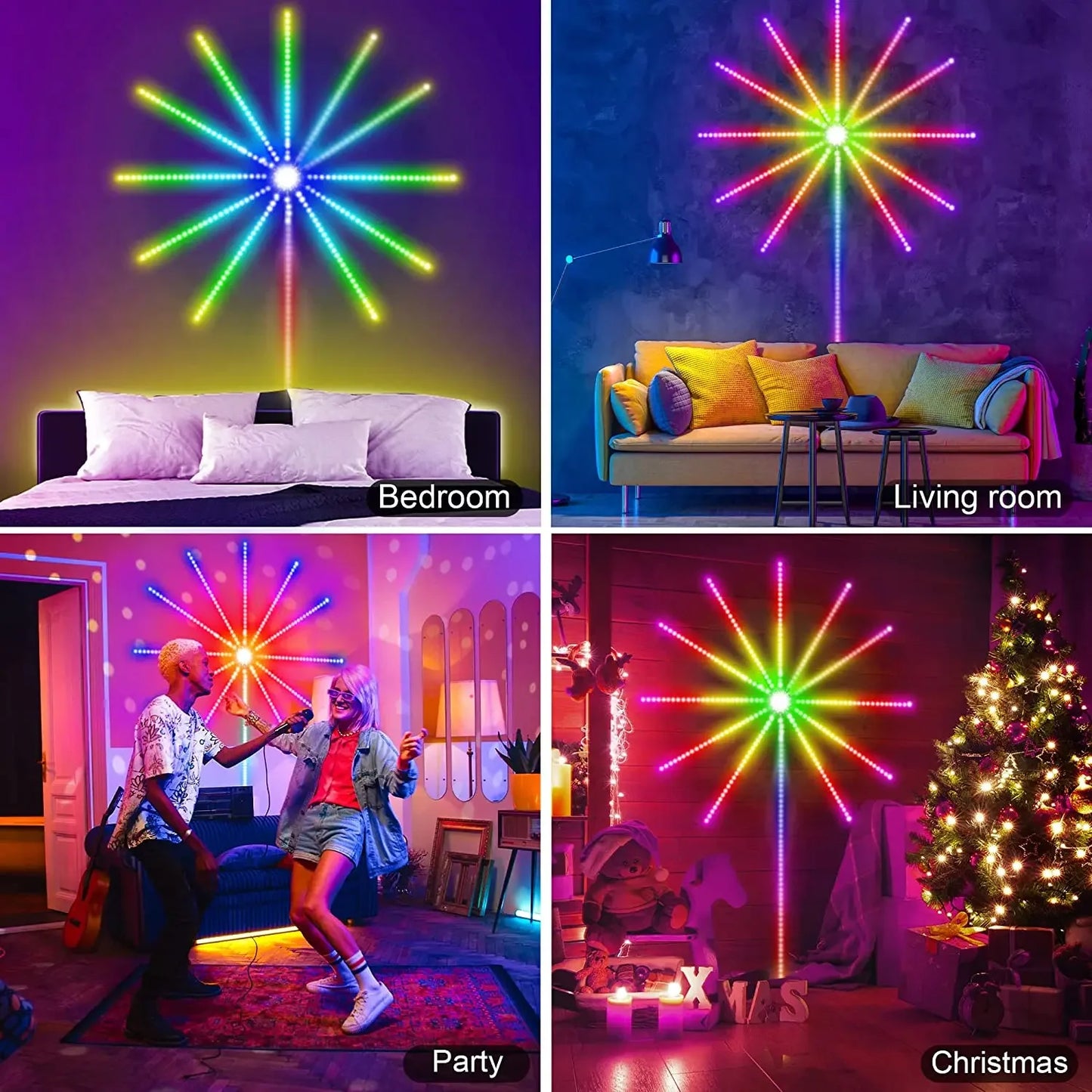 Smart LED Light Strip DIY Firework Remote Bluetooth Festoon Lamp For