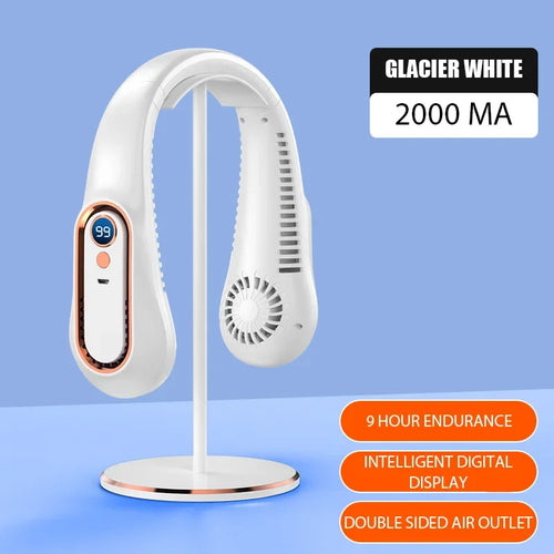 Neck Bladeless Fan Mini Ultra Long Life Portable Lazy Silent Fan Usb