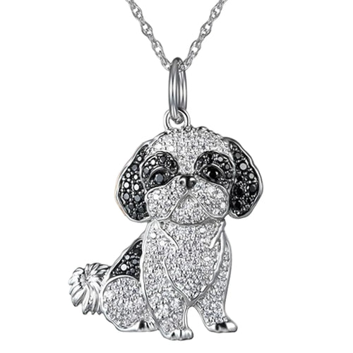 Exquisite and Cute Schnauzer Dog Pendant Necklace for Women Elegant