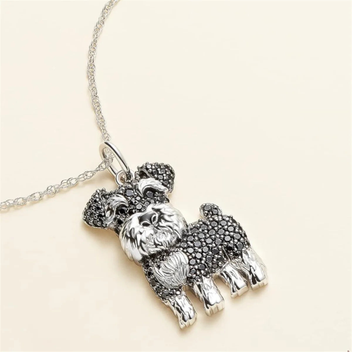 Exquisite and Cute Schnauzer Dog Pendant Necklace for Women Elegant