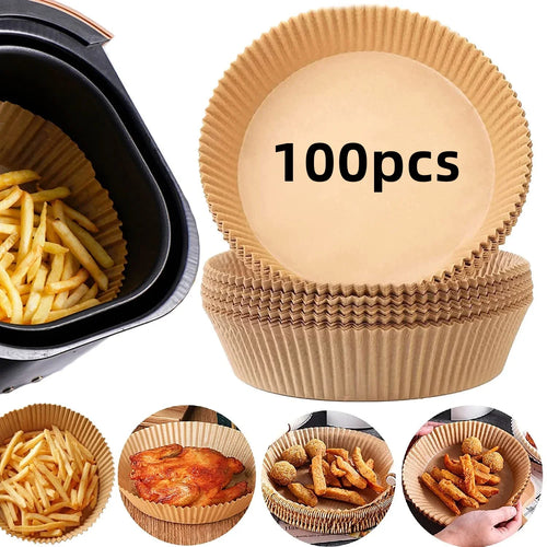 50/100/200pcs Disposable Air Fryer Paper Round/Square Special Paper