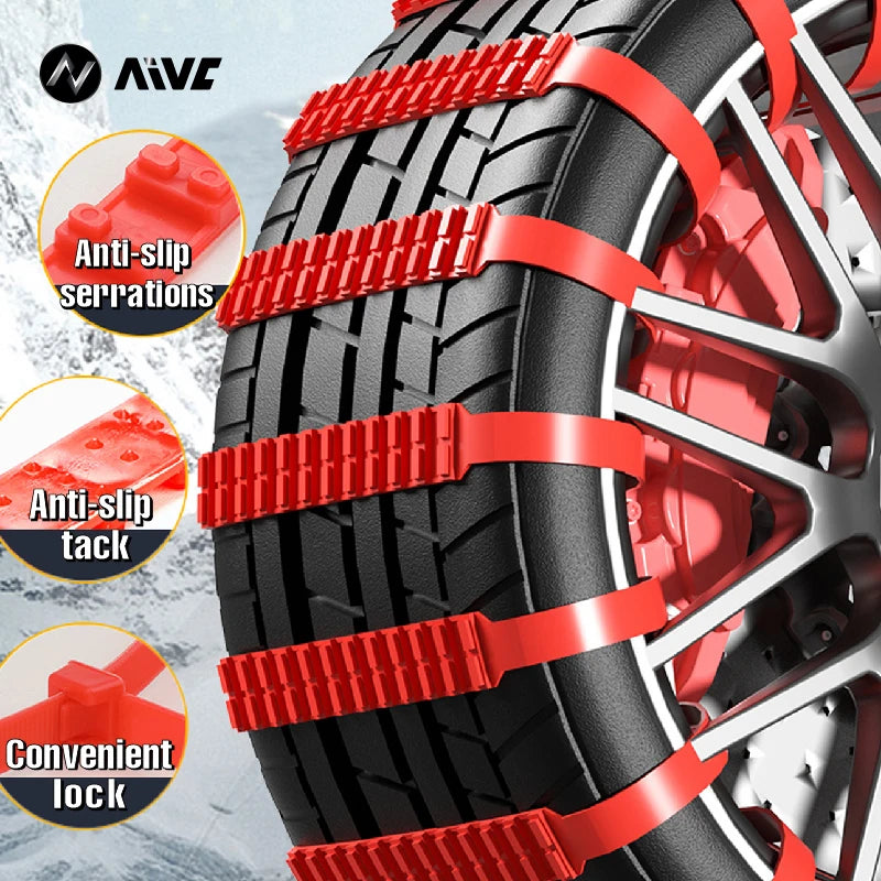 AIVC Anti-Skid Snow Chains for Car Motorcycles Winter and Bad Terrain