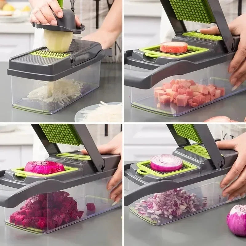 14/16 in 1 Multifunctional Vegetable Chopper Grate Food Handle Food