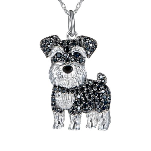 Exquisite and Cute Schnauzer Dog Pendant Necklace for Women Elegant