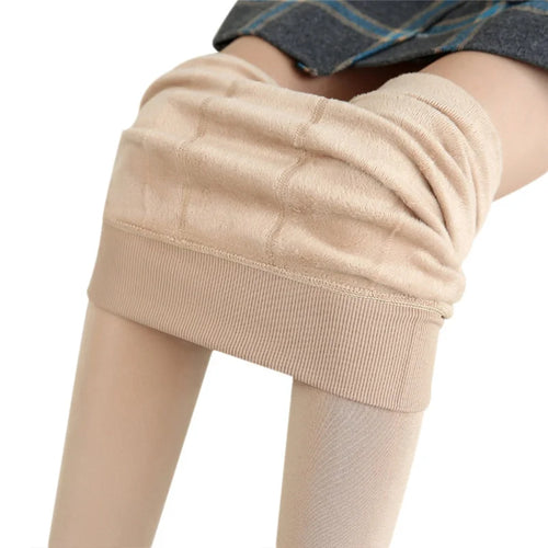 Women Winter Leggings Warm Leggins High Waist Solid Color Velvet Women