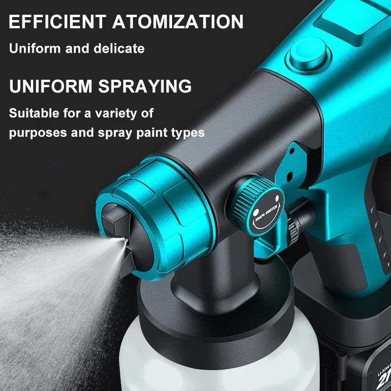 1500W Electric Cordless Spray Gun HVLP Paint Sprayer For Makita 18V