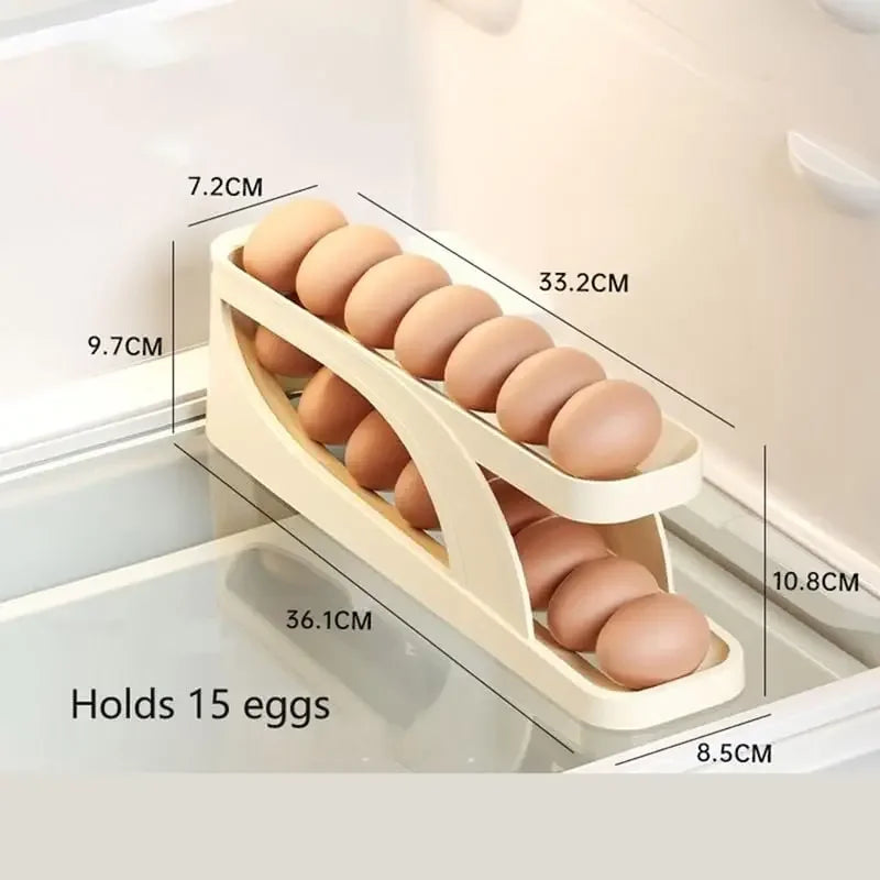 New Automatic Rolling Double-layer Egg Dispenser, Egg Holder Dispenser