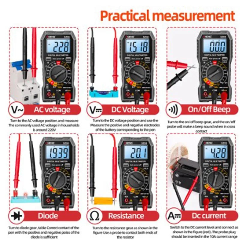 SZ06 Digital Multimeter Voltage Resistance Meter AC/DC Ammeter 600V