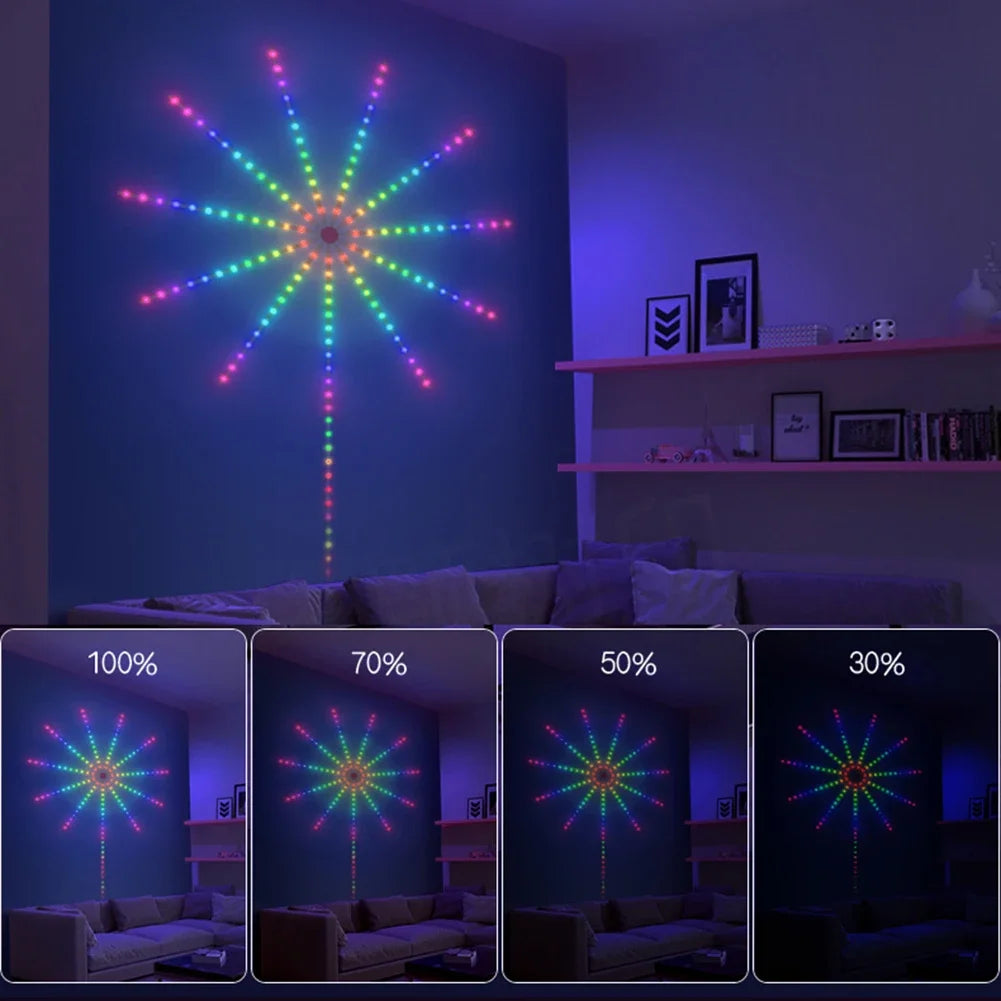 Smart LED Light Strip DIY Firework Remote Bluetooth Festoon Lamp For