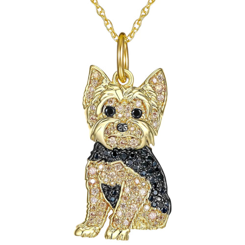 Exquisite and Cute Schnauzer Dog Pendant Necklace for Women Elegant