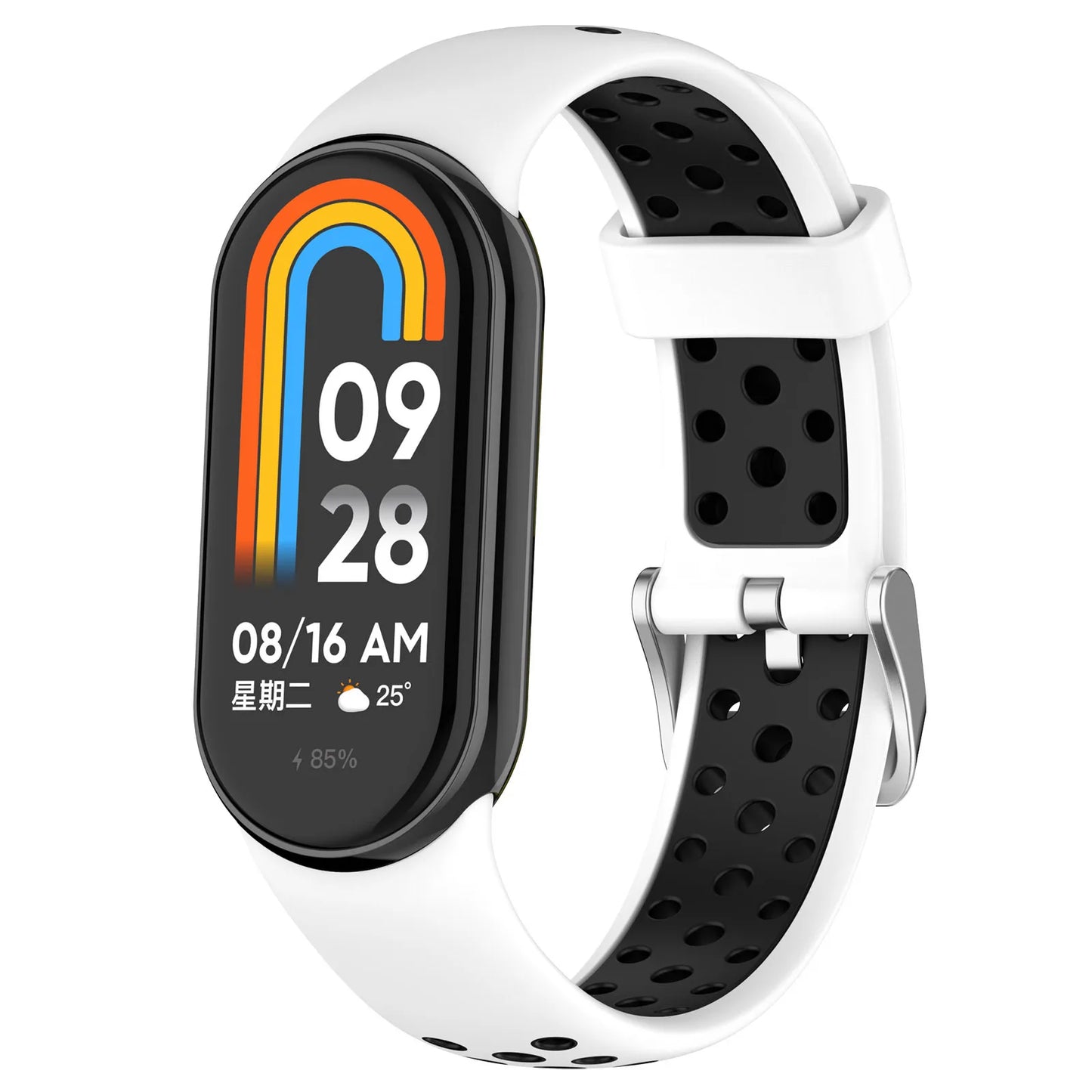 Silicone Watch Strap For Xiaomi Band 9 8 Two-Color Breathable Smart