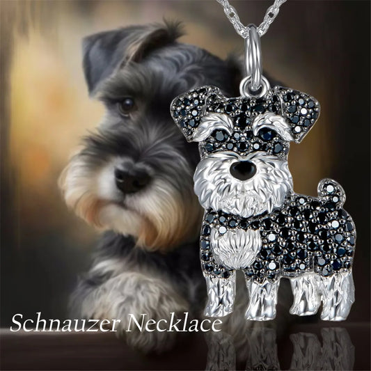 Exquisite and Cute Schnauzer Dog Pendant Necklace for Women Elegant