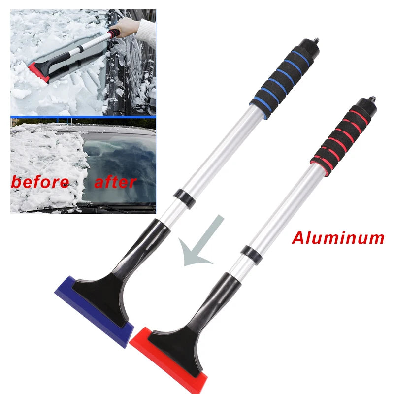 Extendable Aluminum Ice Scraper Snow Brush for Car Windshield