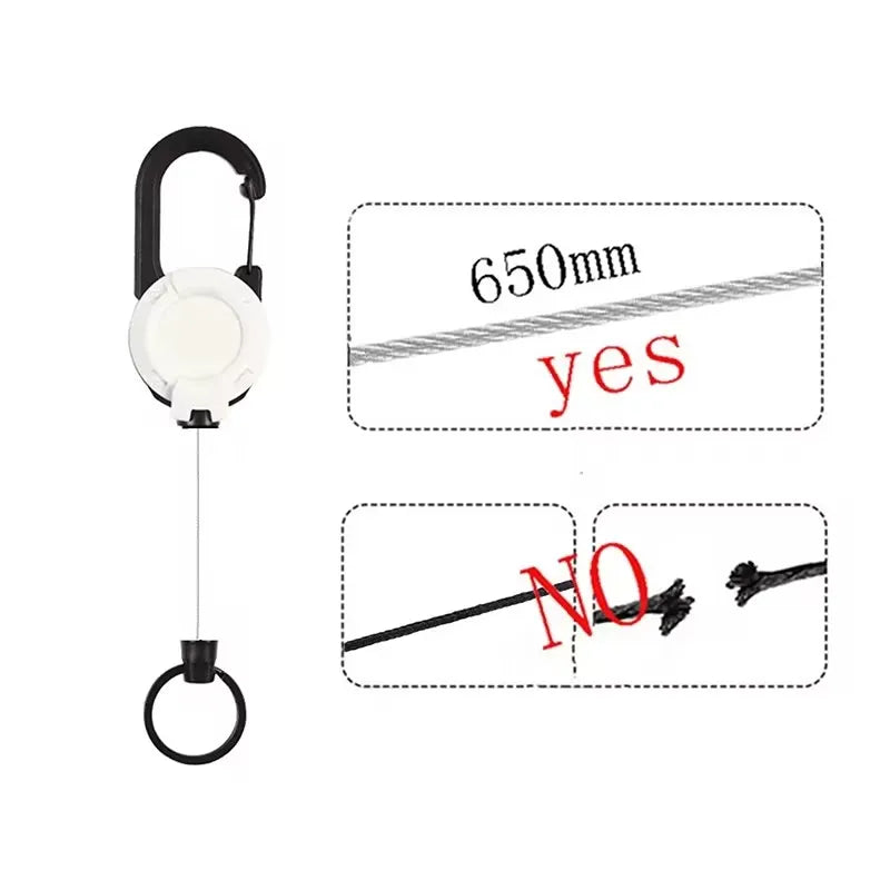 Retractable Keychain Wire Rope Elastic Pull Rope Easy Pull Buckle