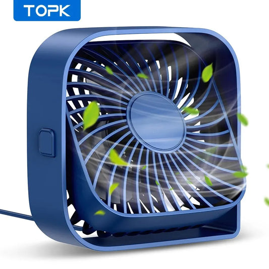 TOPK Mini Portable Fan,USB Desk Fan Table,Quiet 3 Speed Wind Personal