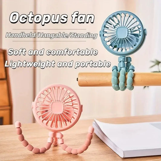 USB Rechargeable Octopus Multifunctional Mini Fan Fixable Small Fan