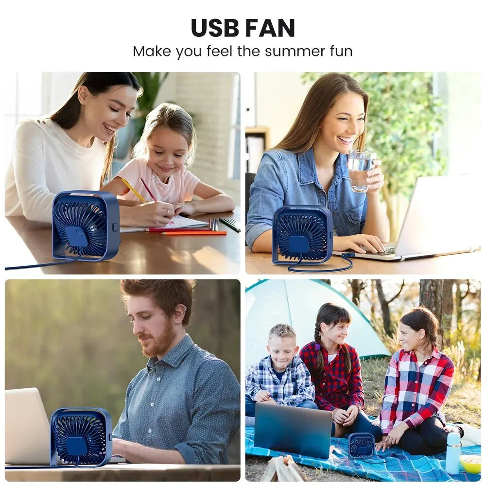 TOPK Mini Portable Fan,USB Desk Fan Table,Quiet 3 Speed Wind Personal