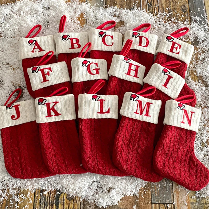 Christmas Alphabet Knitting Socks Christmas Tree Ornaments Christmas