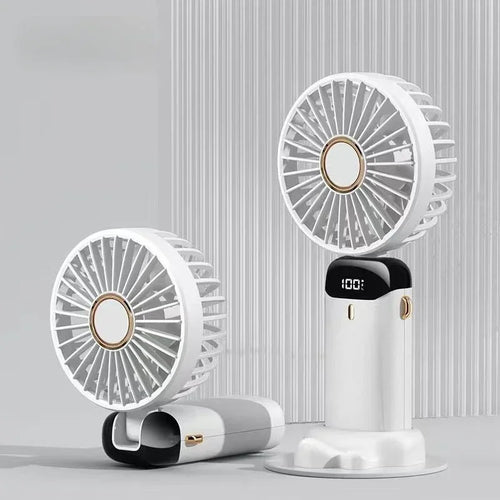 Portable Handheld Personal Rechargeable Fan LED Digital Display