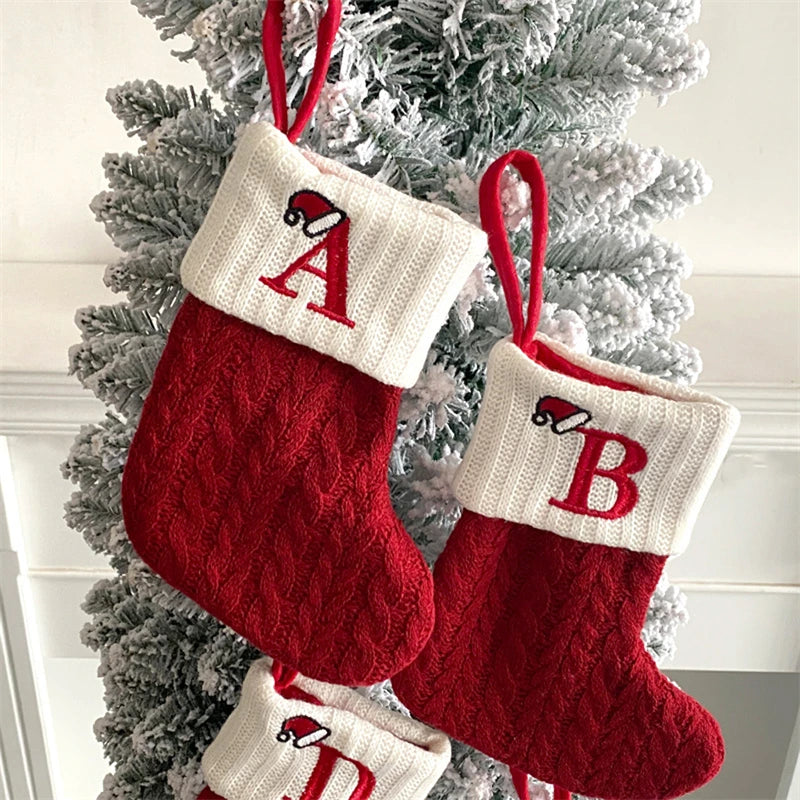 Christmas Alphabet Knitting Socks Christmas Tree Ornaments Christmas