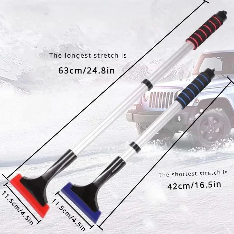 Extendable Aluminum Ice Scraper Snow Brush for Car Windshield