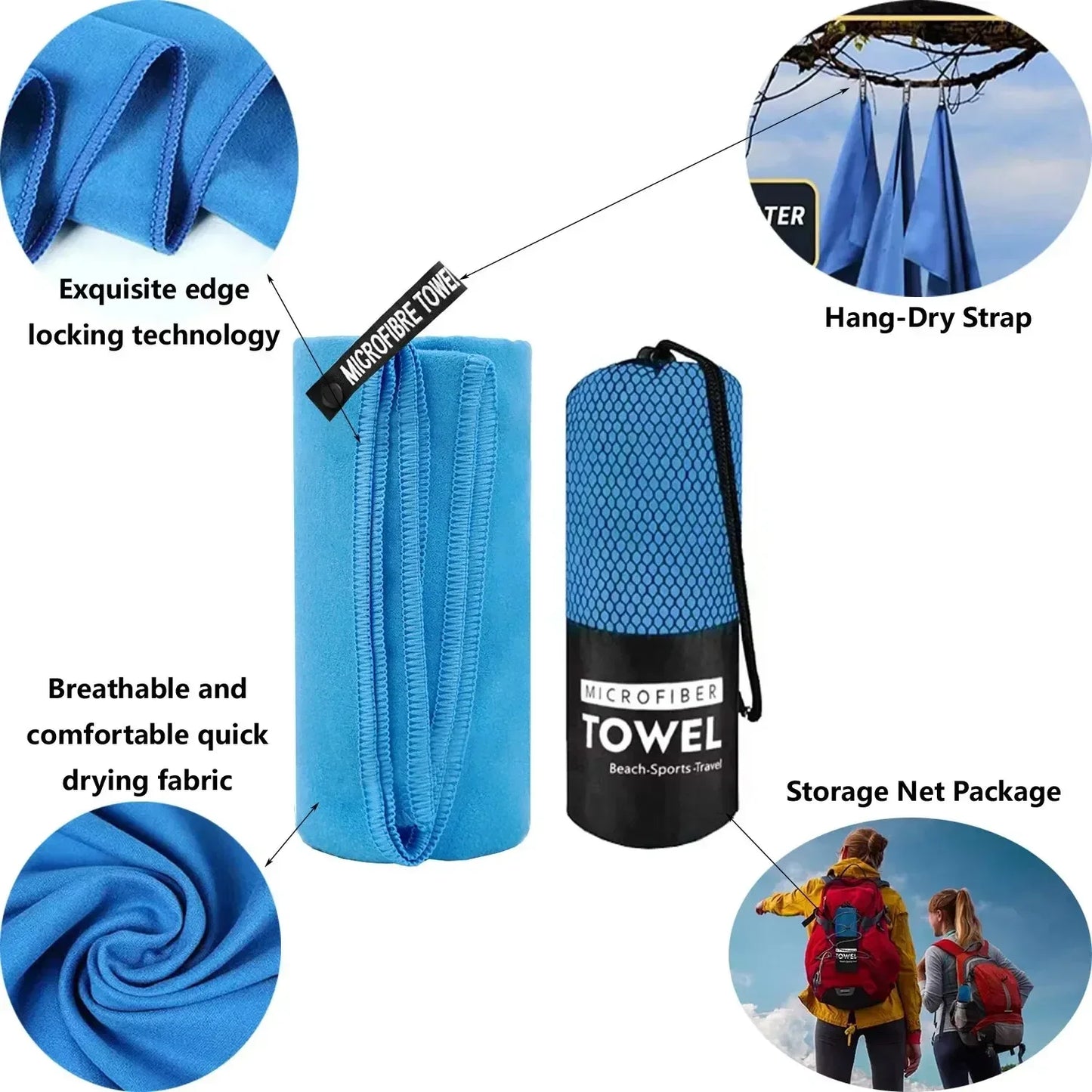 Quick-Dry Sports Towel 40X80/76X152CM Microfiber Running Yoga Gym