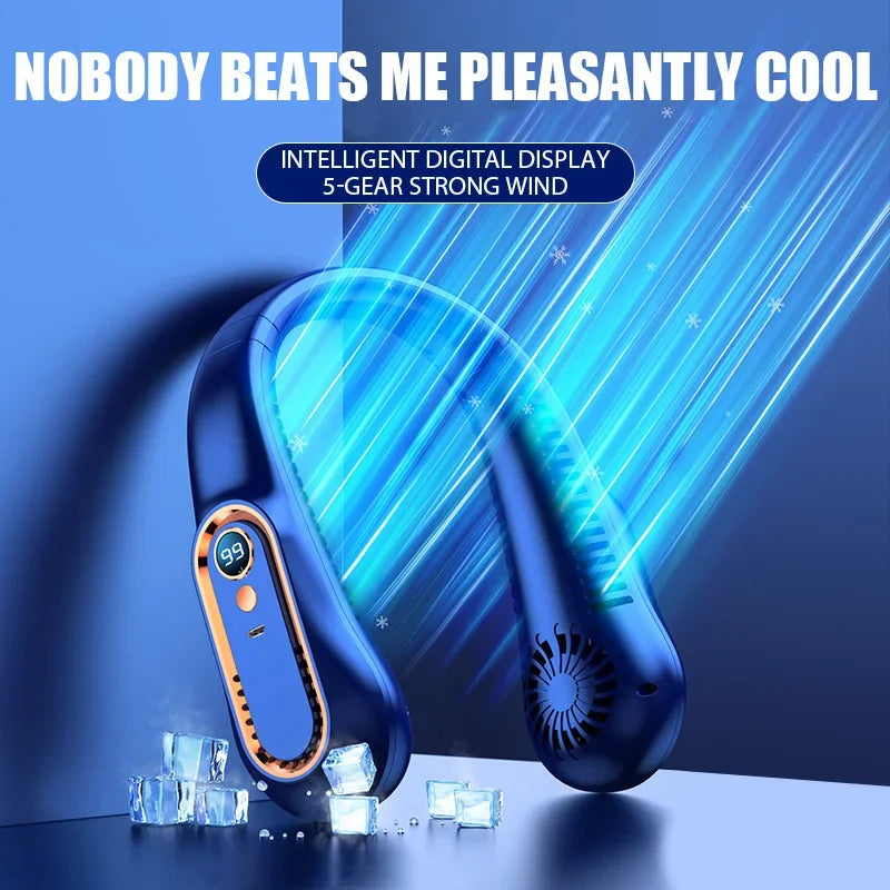 Neck Bladeless Fan Mini Ultra Long Life Portable Lazy Silent Fan Usb