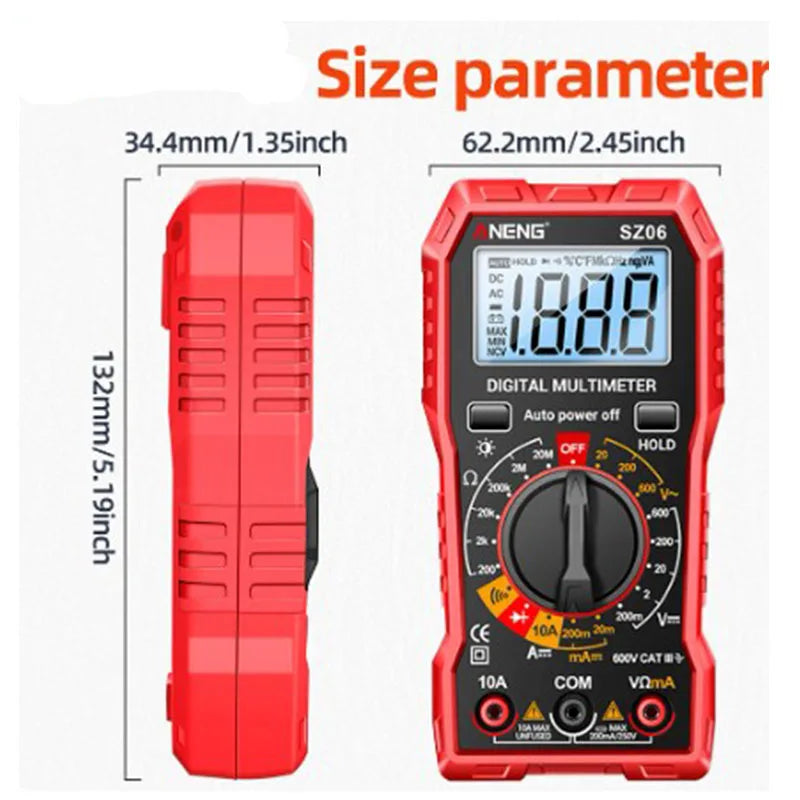 SZ06 Digital Multimeter Voltage Resistance Meter AC/DC Ammeter 600V