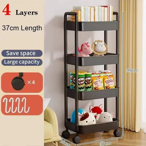 Mobile Storage Rack Trolley Bedroom Multi-Layer Storage Racks