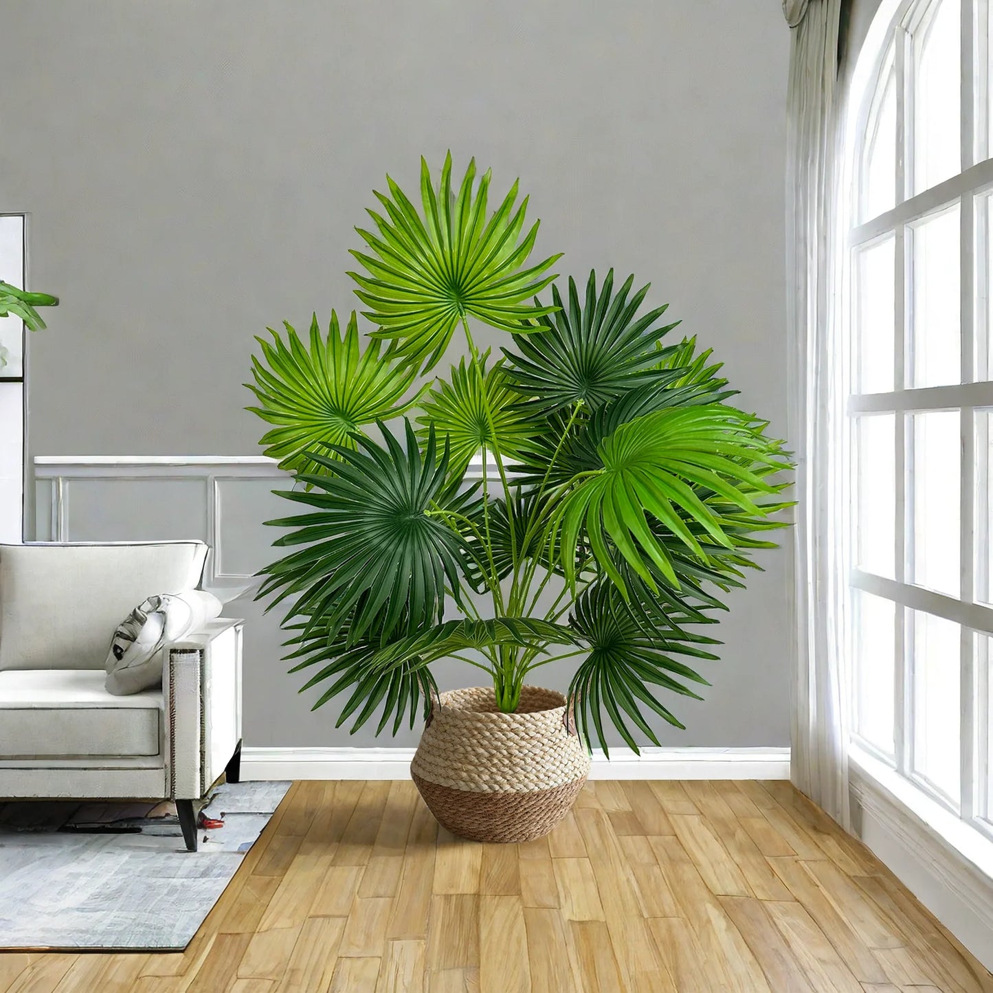 80/105cm  Artificial Palm Tree Tropical Fake Plant Potted Ornamental