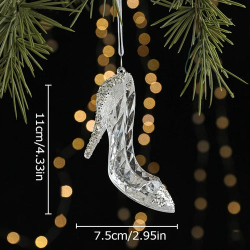 Transaprent Acrylic Crystal Christmas Tree Ornaments Snowflake Angel