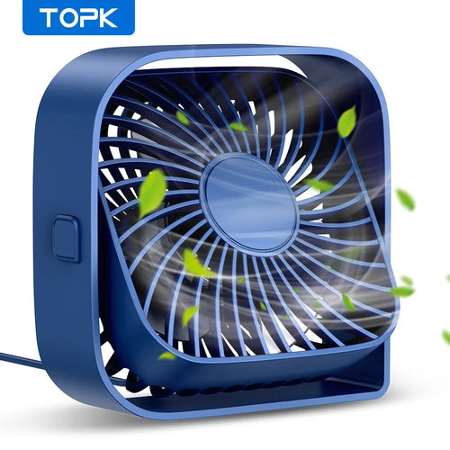 TOPK Mini Portable Fan,USB Desk Fan Table,Quiet 3 Speed Wind Personal