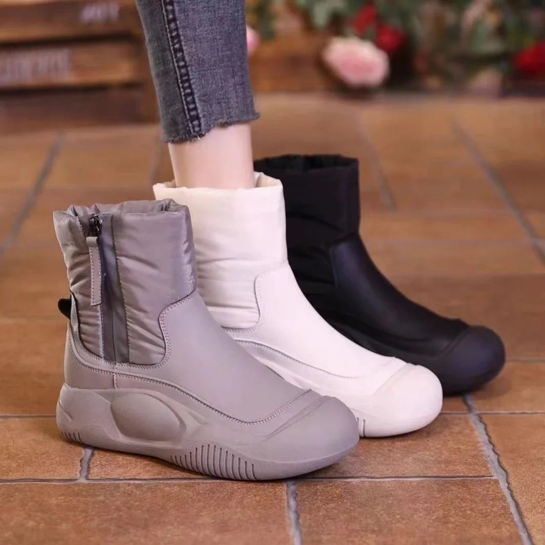 Women Thick Soled Snow Cotton Boots Plush Warm Non-slip 2024 New Short