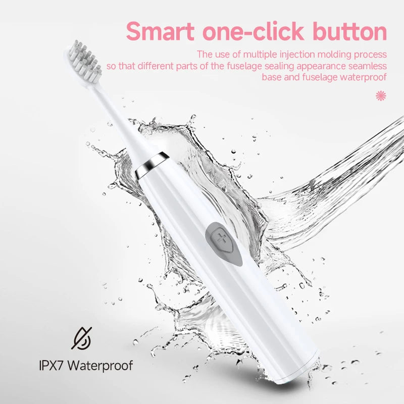 Electric Toothbrush for Adults Soft DuPont Bristle Portable Battery