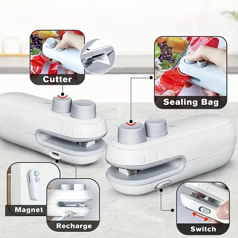 Mini Heat Bag Sealing Machine Package Sealer Bags Plastic Food Sealer